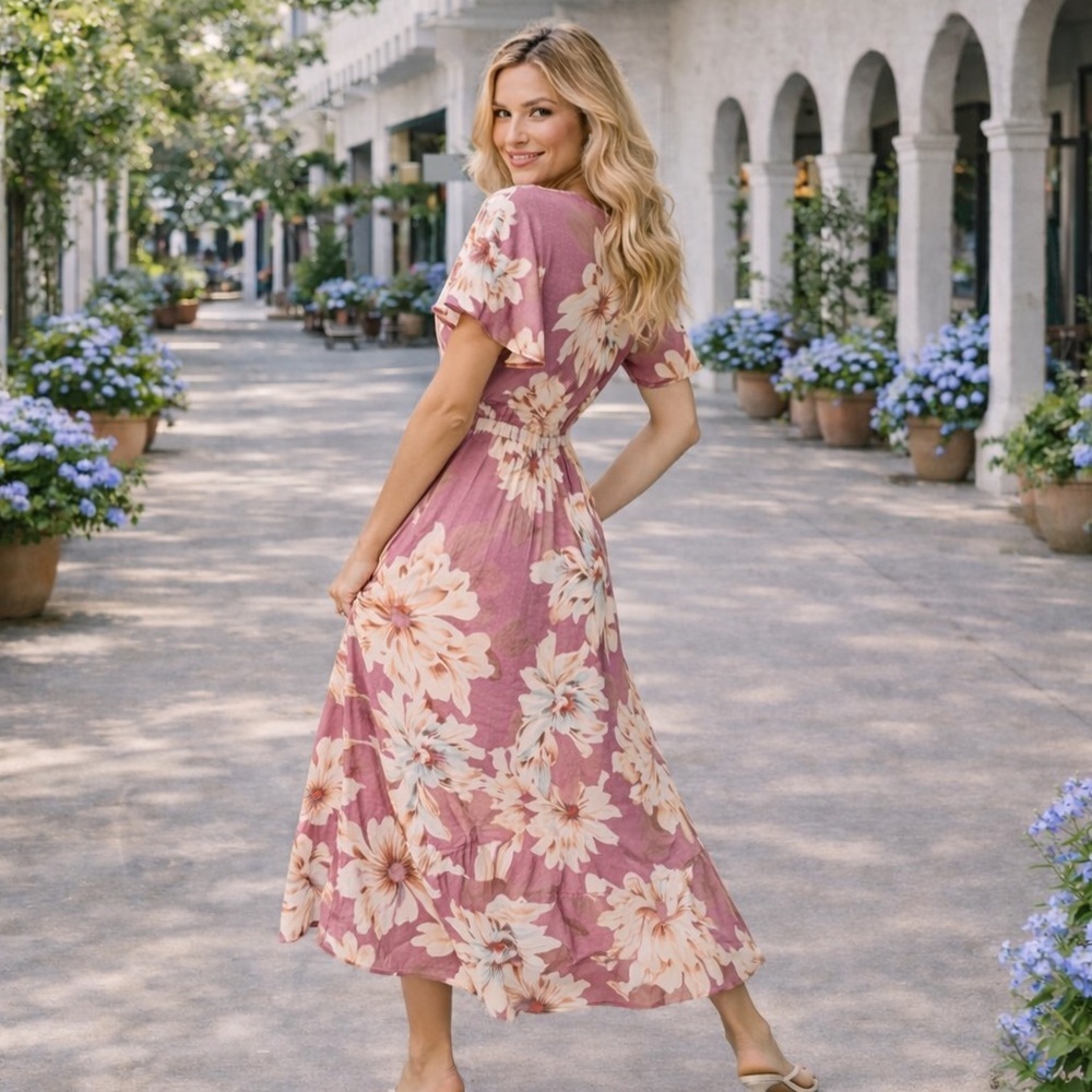 Band of the Free Floral Faux Wrap Dress – Size Small – New - Picture 2 of 2